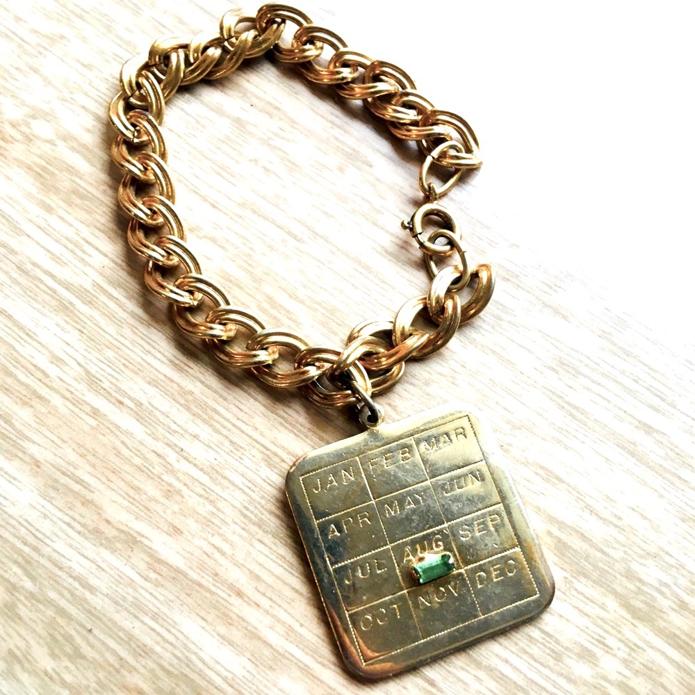 SARAH COVENTRY August Vintage Peridot Birthstone Charm Bracelet